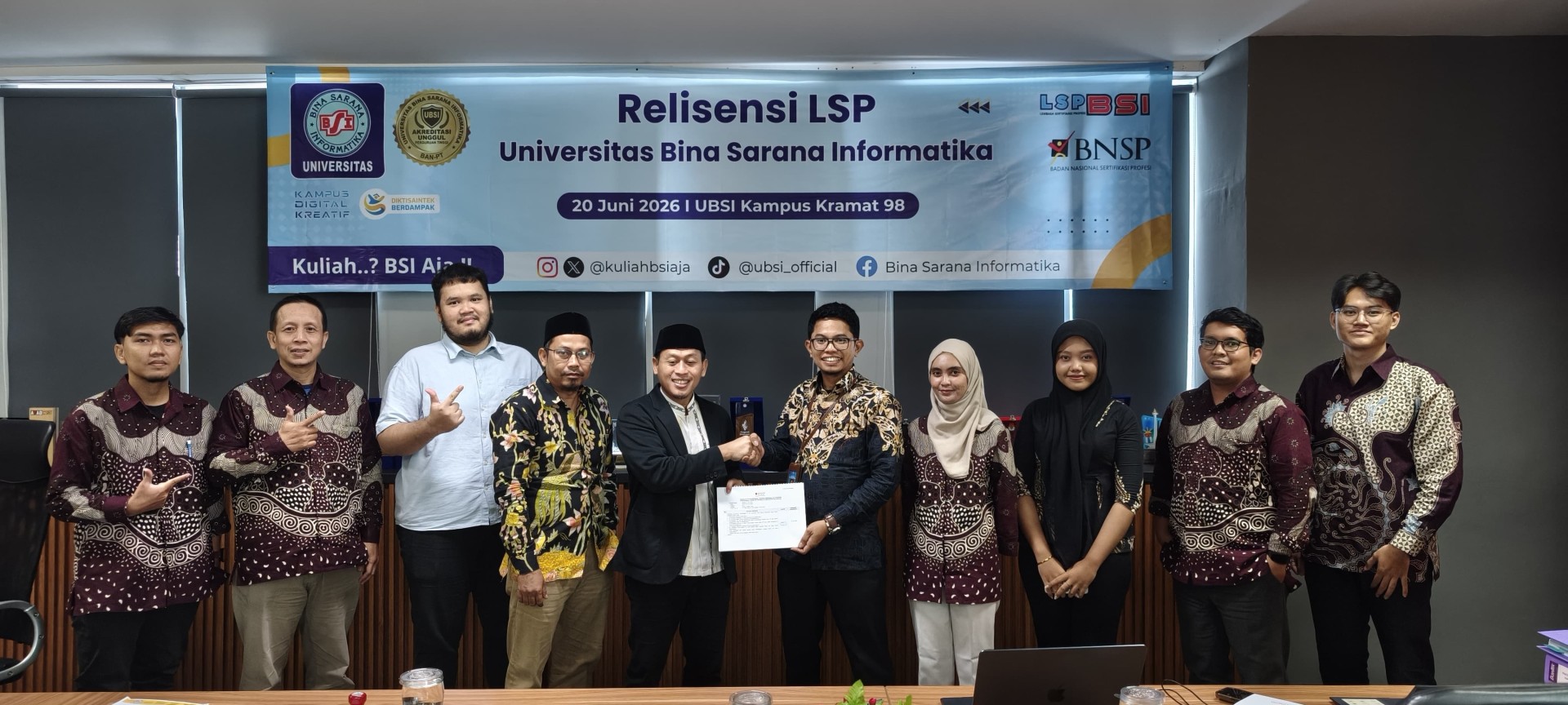 LSP UBSI Sukses Melaksanakan Kegiatan Perpanjangan Relisensi BNSP untuk Menjamin Keberlanjutan Mutu Sertifikasi Kompetensi
